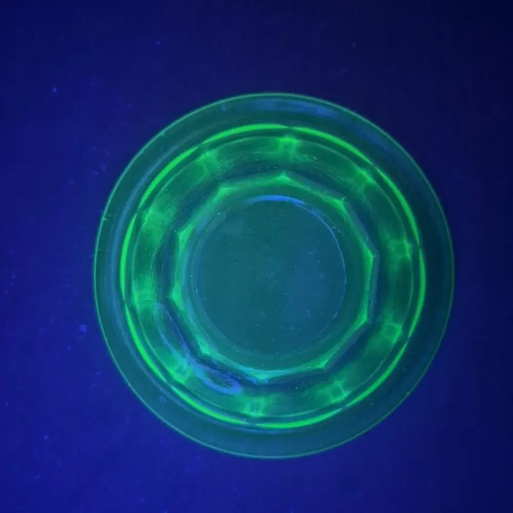 Vintage Hazel Atlas Rest Well Uranium Green Depression Glass Mixing Bowl 6 1/2